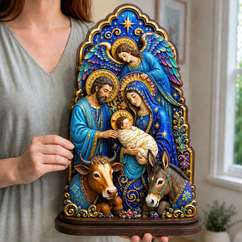 Angel Holy Family Wooden Block 3-Layers GFTOHNL2700