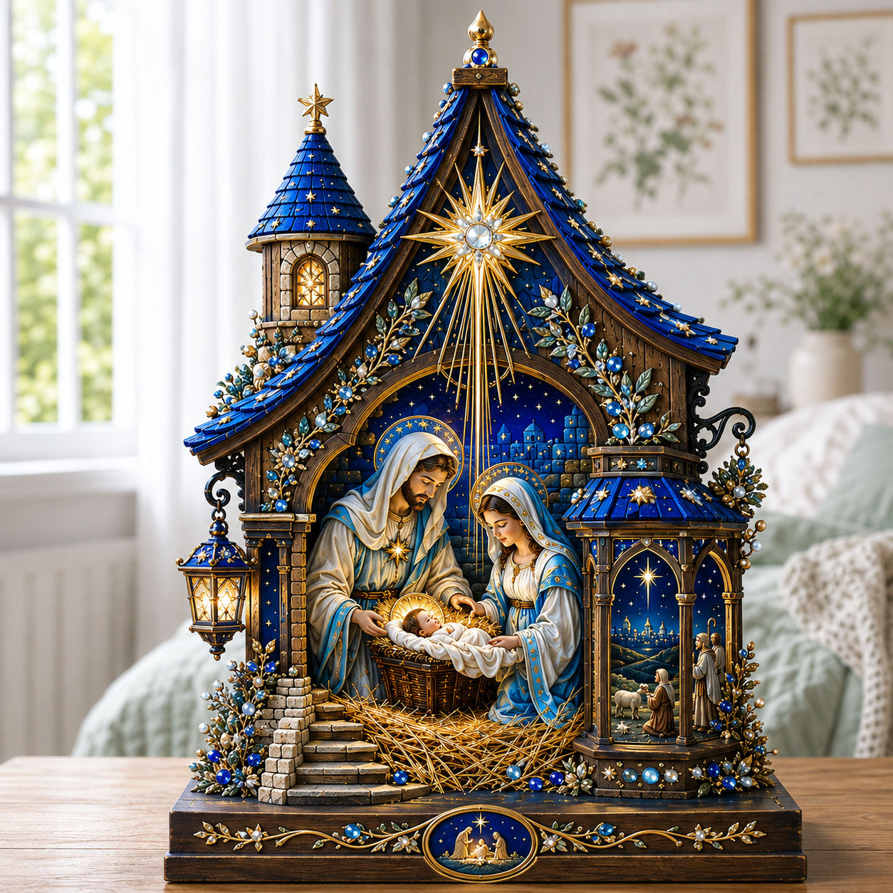 Holy Night Nativity Wooden Block 3-Layers GFTOHNL2704