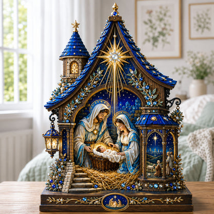 Holy Night Nativity Wooden Block 3-Layers GFTOHNL2704