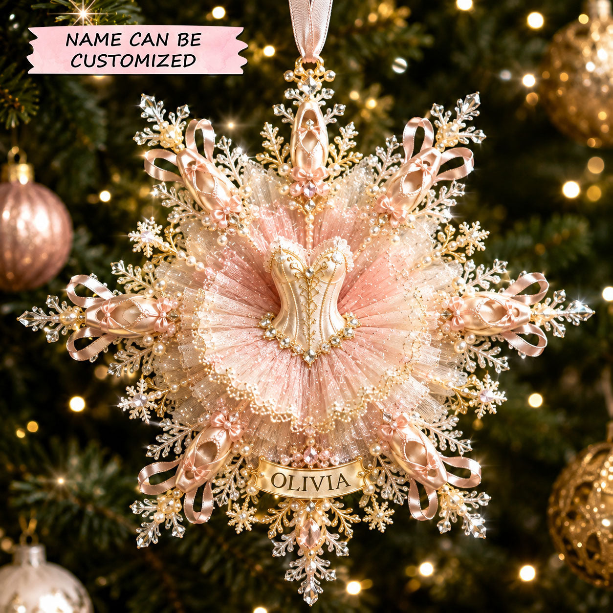 Personalized Ballet Christmas Mica Ornament