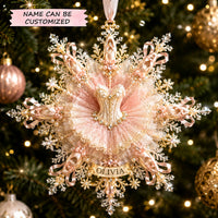 Personalized Ballerina Snowflake Christmas Mica Ornament QTCUZ GFTOHNL2737