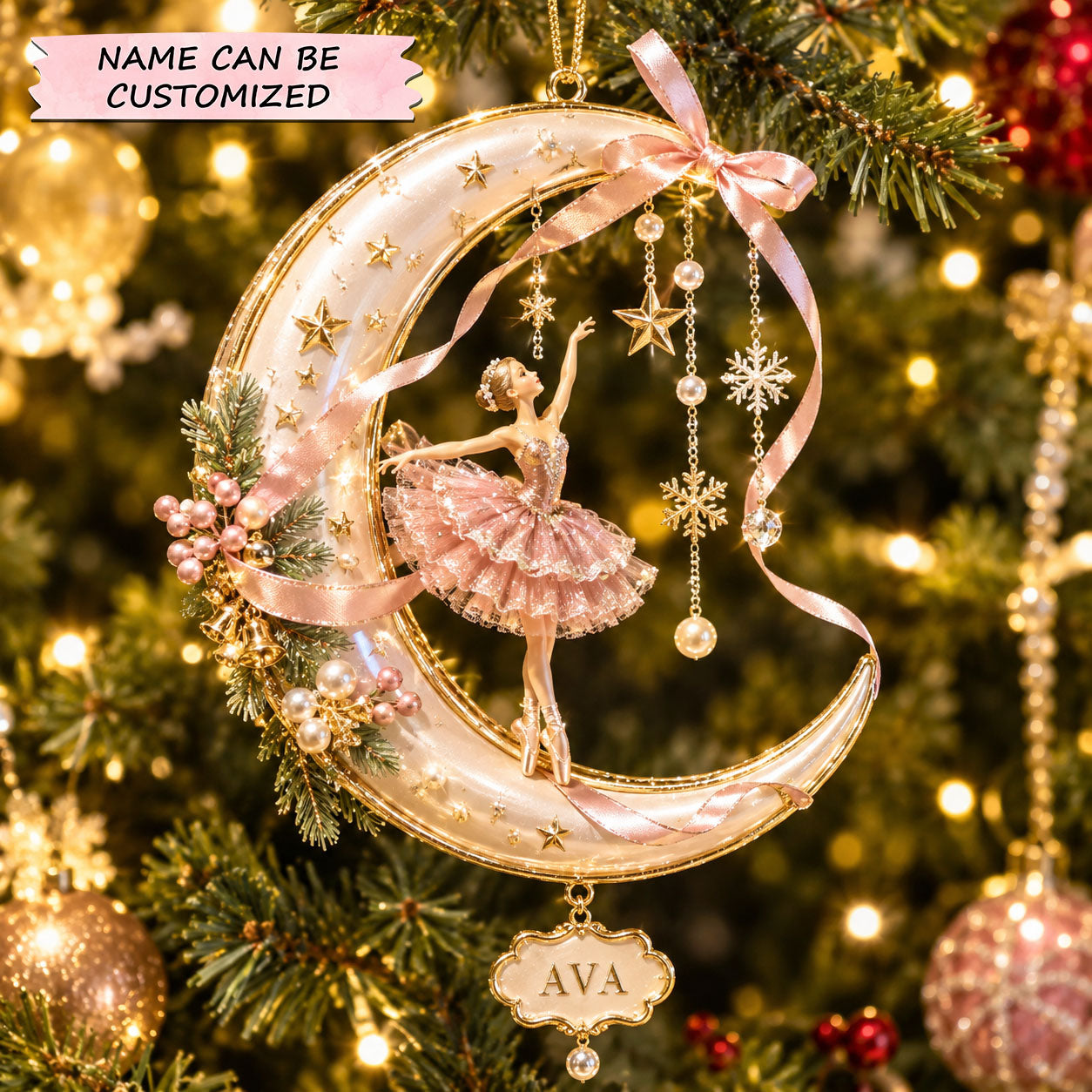 Personalized Ballet Christmas Mica Ornament