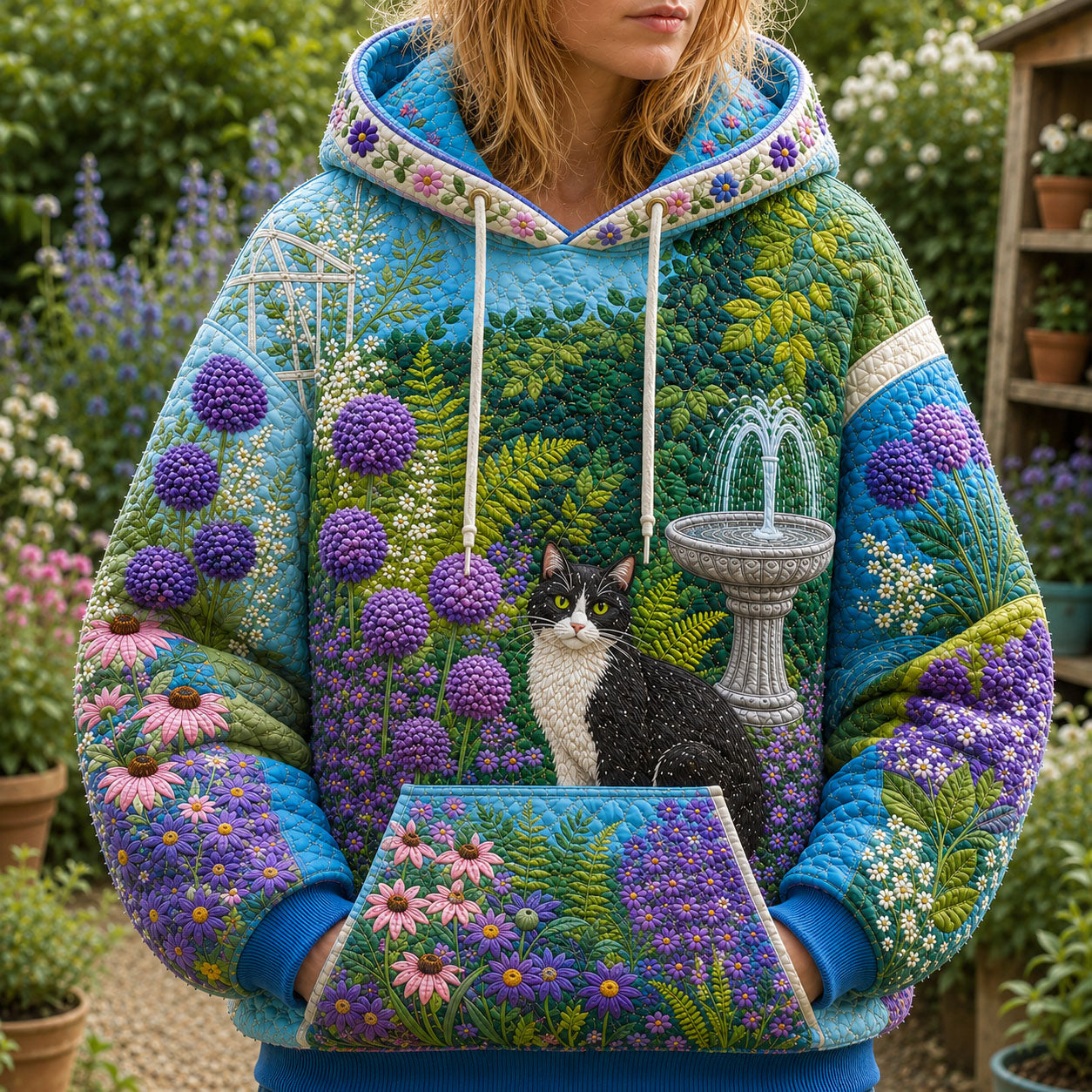 Cat Flower Garden Hoodie GFTOHNL2768