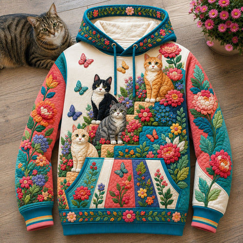 Cat Family Flowers Hoodie GFTOHNL2774