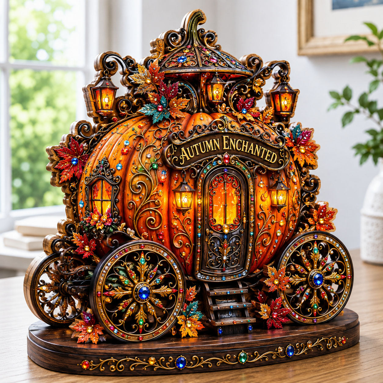 Enchanted Pumpkin Carriage Wooden Block 3-Layers GFTOHNL2781