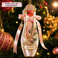 Ballet Slipper Bow Christmas Mica Ornament QTCUZ GFTOHNL2787