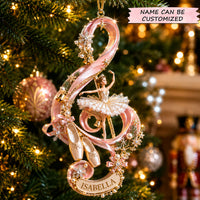 Ballerina Music Note Christmas Mica Ornament QTCUZ GFTOHNL2788