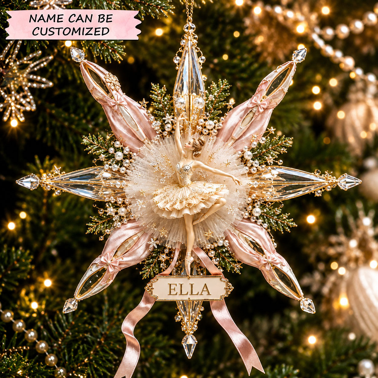 Ballerina Christmas Mica Ornament