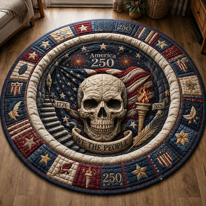America 250 Skull Vault Quilted Round Mat GFTOHNL282