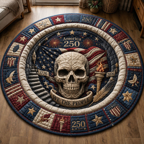 America 250 Skull Vault Quilted Round Mat GFTOHNL282