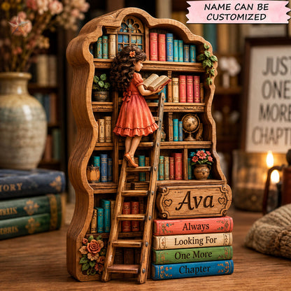 Always Looking For One More Chapter Wooden Block 3-Layers QTCUZ GFTOHNL2833