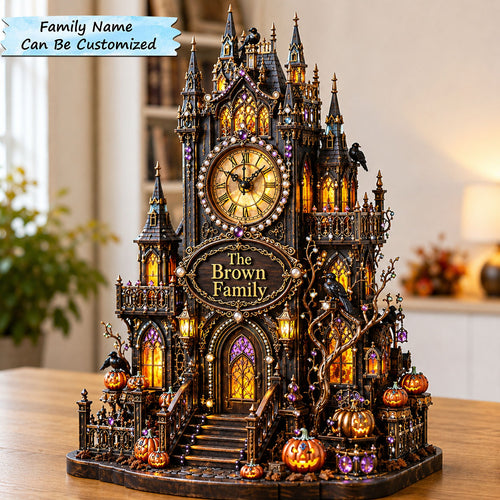 Haunted Clock Tower Wooden Block 3-Layers QTCUZ GFTOHNL2836
