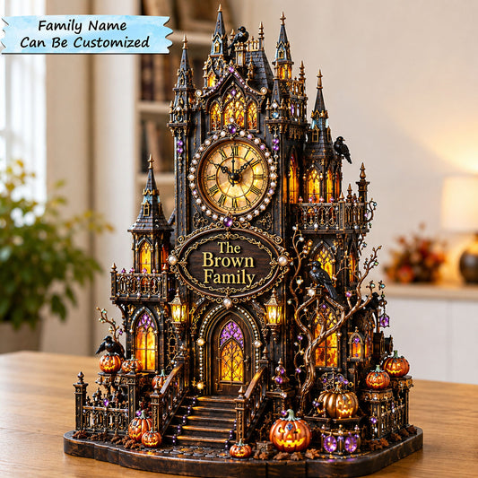 Haunted Clock Tower Wooden Block 3-Layers QTCUZ GFTOHNL2836