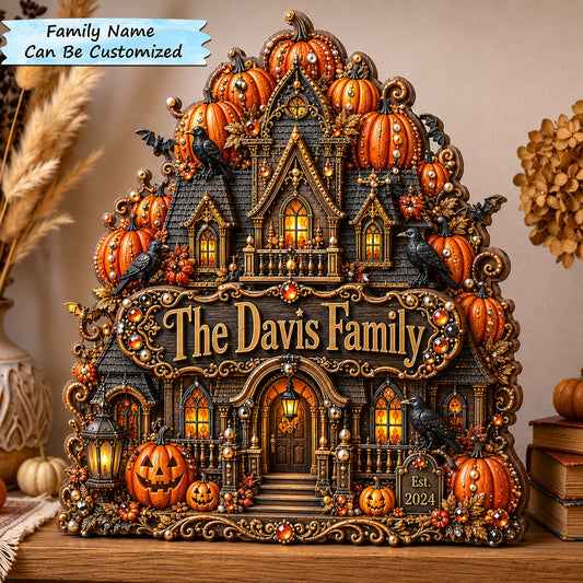 Pumpkin Family Manor Wooden Block 3-Layers QTCUZ GFTOHNL2837