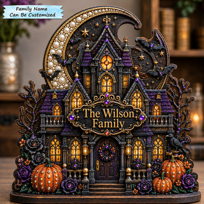 Moonlight Haunted House Wooden Block 3-Layers QTCUZ GFTOHNL2839