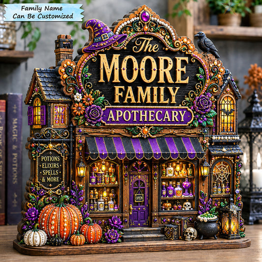 Witch Family Apothecary Wooden Block 3-Layers QTCUZ GFTOHNL2840