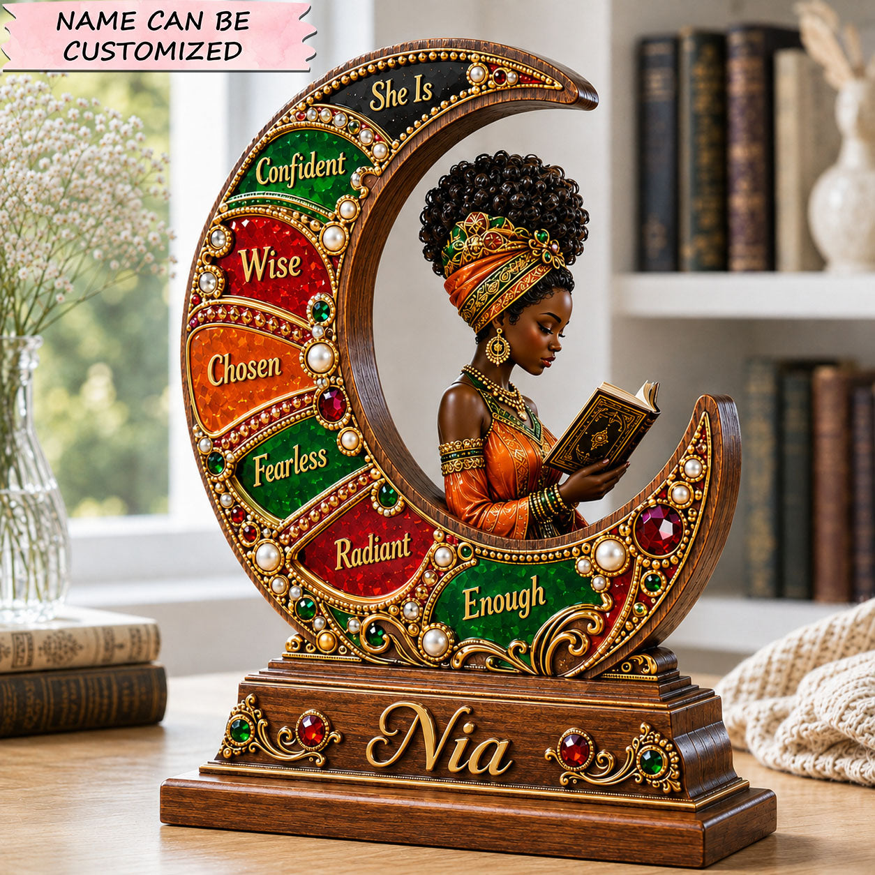 Confident Wise Fearless Wooden Block 3-Layers QTCUZ GFTOHNL2844