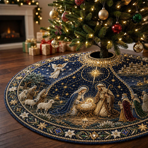 Holy Night Nativity Quilted Tree Skirt GFTOHNL2869