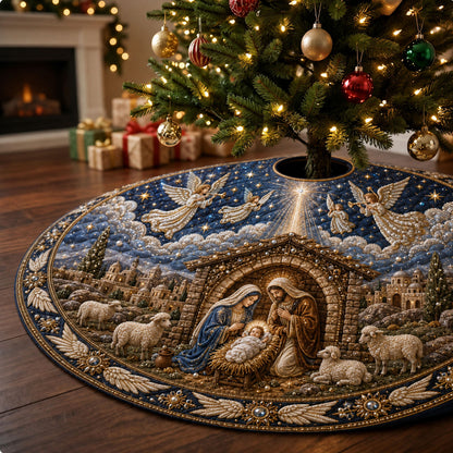 Bethlehem Stable Night Quilted Tree Skirt GFTOHNL2873