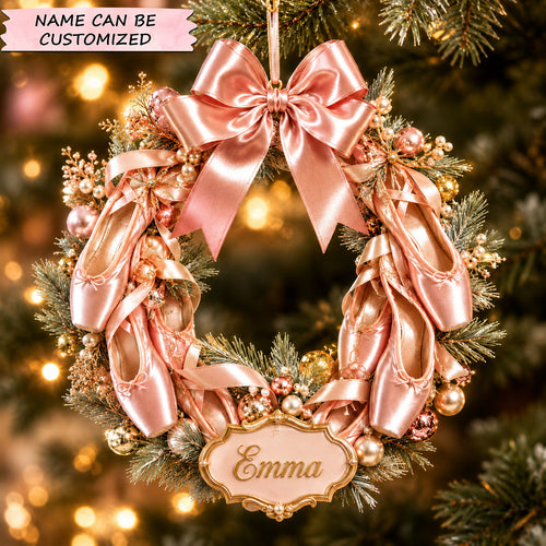 Ballet Shoes Wreath Christmas Mica Ornament QTCUZ GFTOHNL2886