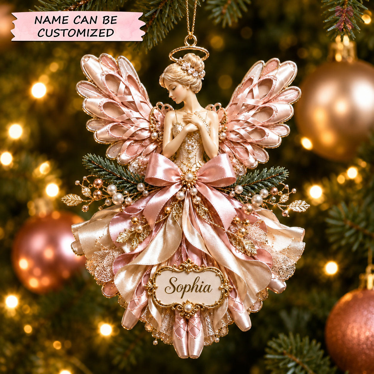 Ballerina Angel Grace Christmas Mica Ornament QTCUZ GFTOHNL2889
