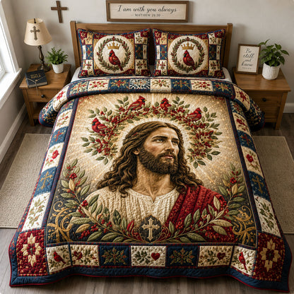 Jesus Cardinal Blessing 3-Piece Quilted Bedding Set GFTOHNL2908