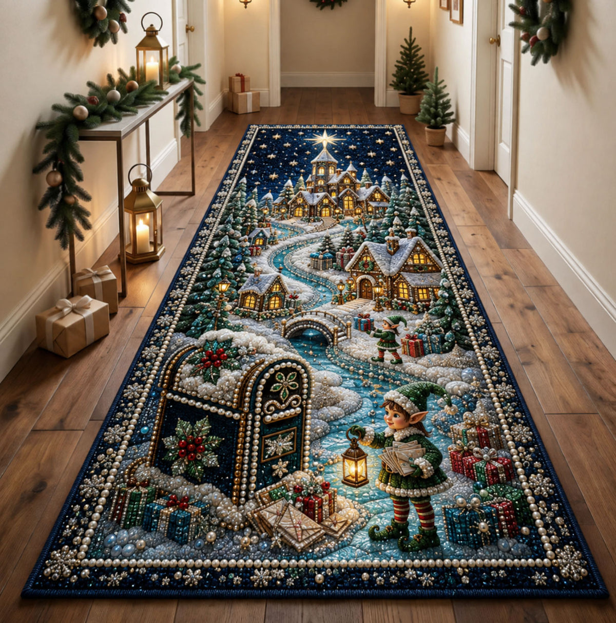 Christmas Winter Mail Runner Rug GFTOHNL2915