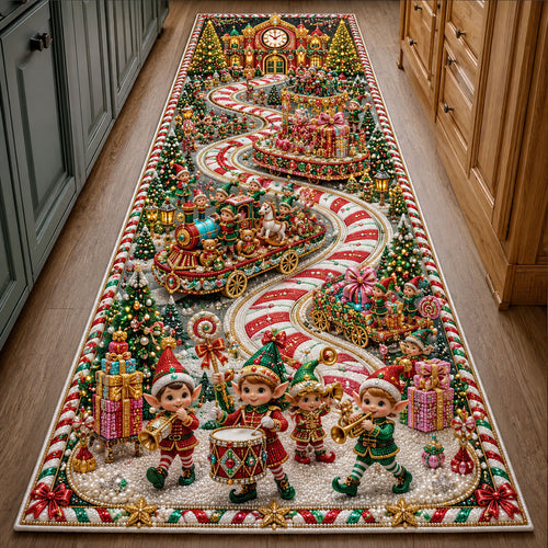 Christmas Elf Parade Runner Rug GFTOHNL2916