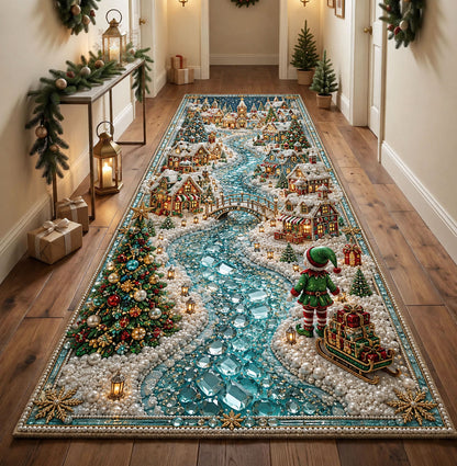 Christmas River Village Runner Rug GFTOHNL2917