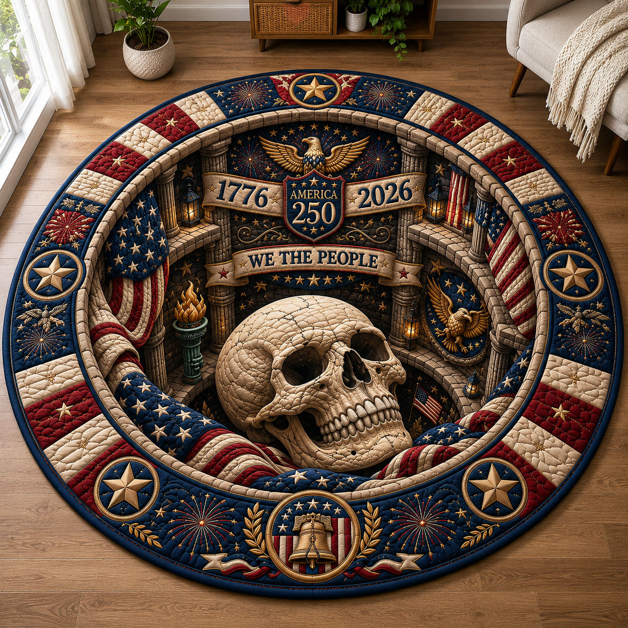 We The People Freedom Chamber Quilted Round Mat GFTOHNL292