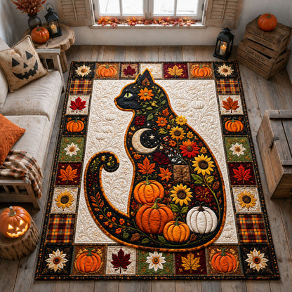 Black Cat Autumn Moon Area Rug GFTOHNL2924