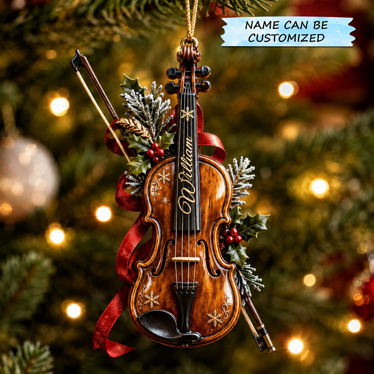 Christmas Violin Music Christmas Mica Ornament QTCUZ GFTOHNL2928