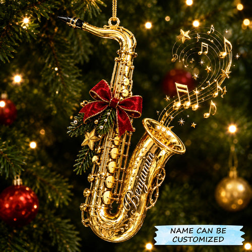 Christmas Saxophone Music Christmas Mica Ornament QTCUZ GFTOHNL2929