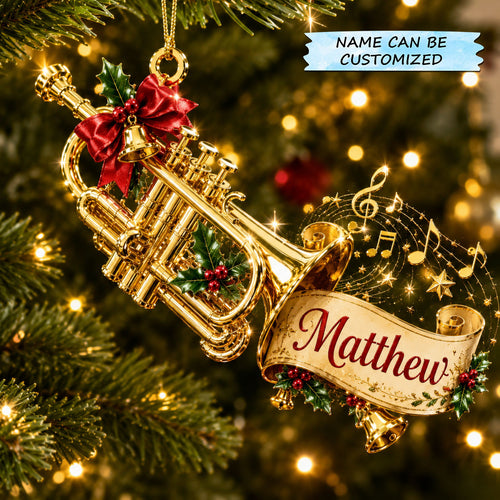 Christmas Trumpet Music Christmas Mica Ornament QTCUZ GFTOHNL2930