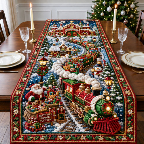 Santa Christmas Train Quilted Table Runner GFTOHNL2956