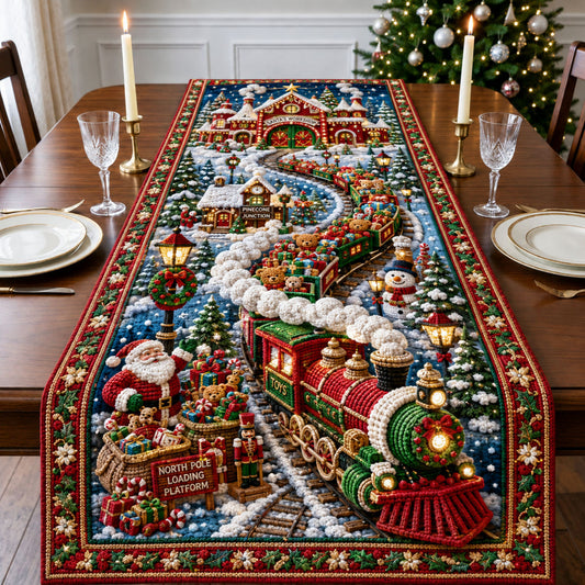 Santa Christmas Train Quilted Table Runner GFTOHNL2956