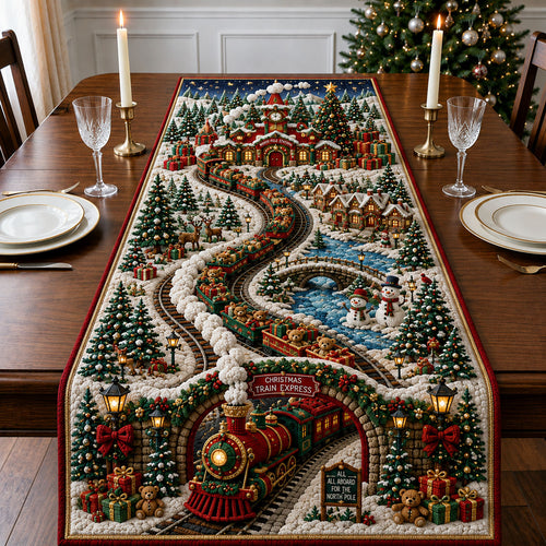 Christmas Railway Village Quilted Table Runner GFTOHNL2957