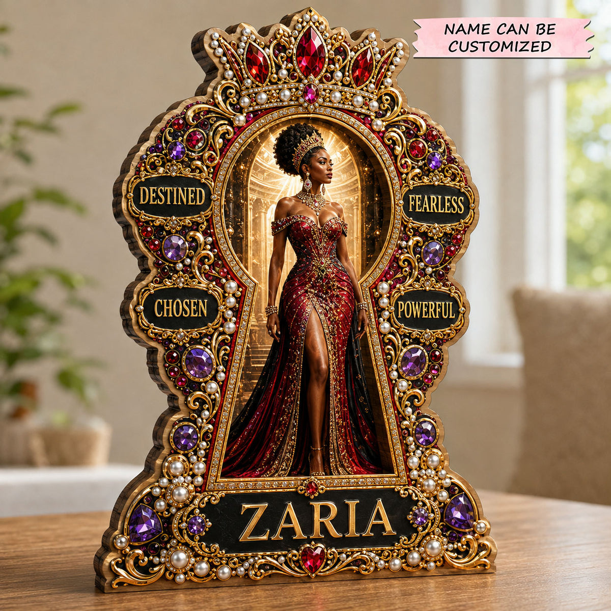 Fearless Black Queen Wooden Block 3-Layers QTCUZ GFTOHNL2962