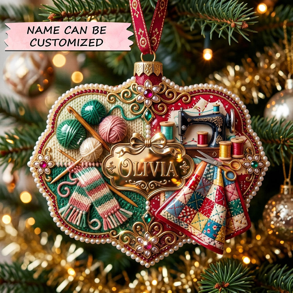 Cozy Sewing Christmas Christmas Mica Ornament QTCUZ GFTOHNL2968