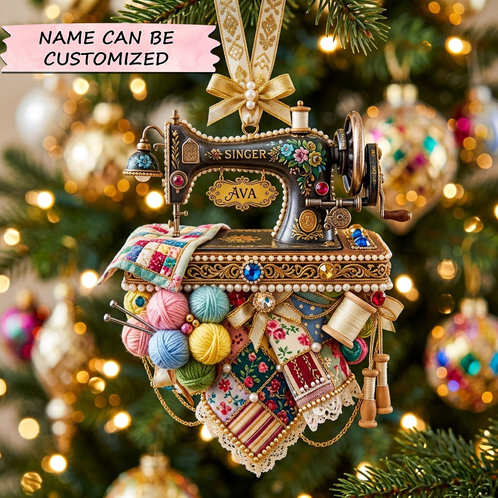 Vintage Sewing Christmas Christmas Mica Ornament QTCUZ GFTOHNL2969
