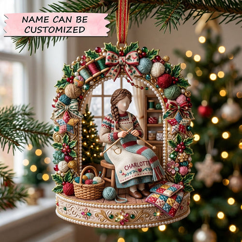 Christmas Knitting Moments Christmas Mica Ornament QTCUZ GFTOHNL2970