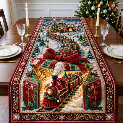 North Pole Christmas Train Quilted Table Runner GFTOHNL2988