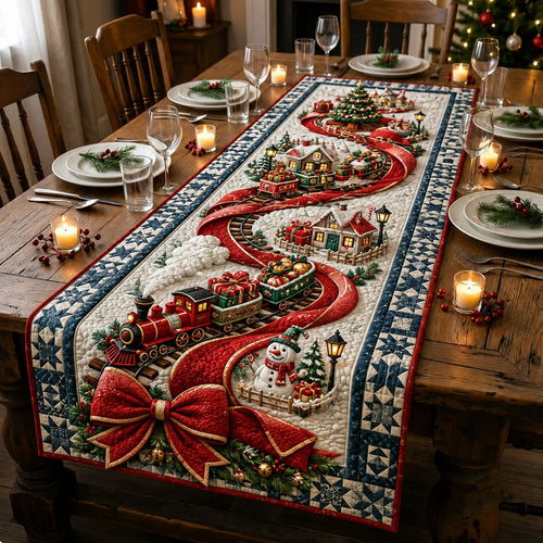 Christmas Gift Train Quilted Table Runner GFTOHNL2993