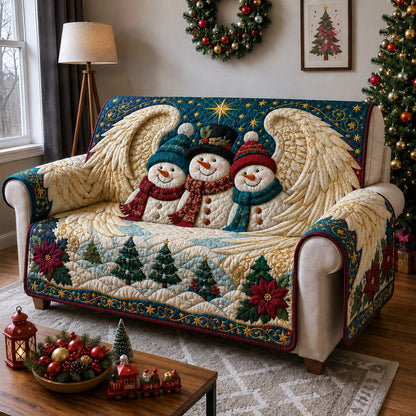 Snowman Angel Christmas Wings Quilted Sofa Cover GFTOHNL3008