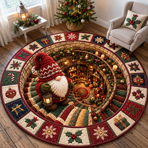 Christmas Gnome Wonderland Quilted Round Mat GFTOHNL3023