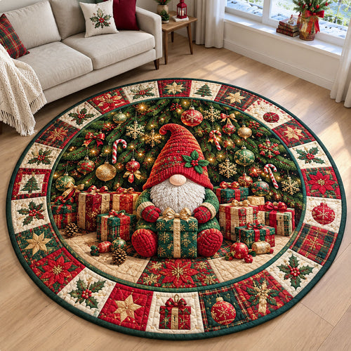 Christmas Gnome Gifts Quilted Round Mat GFTOHNL3029
