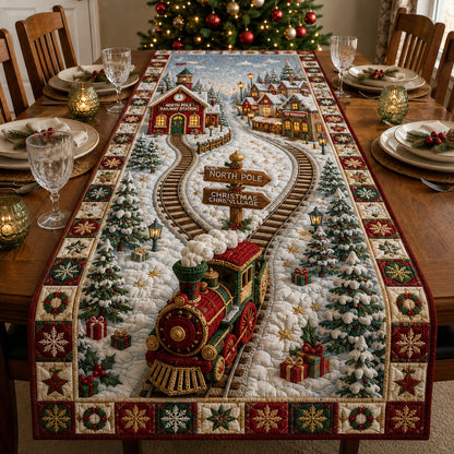 North Pole Railway Village Quilted Table Runner GFTOHNL3045