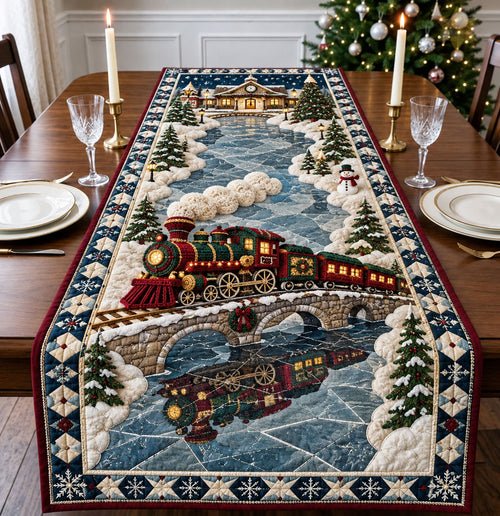 Christmas Winter Train Quilted Table Runner GFTOHNL3050