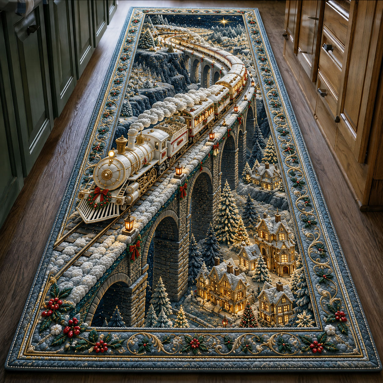 Christmas Mountain Express Runner Rug GFTOHNL3083