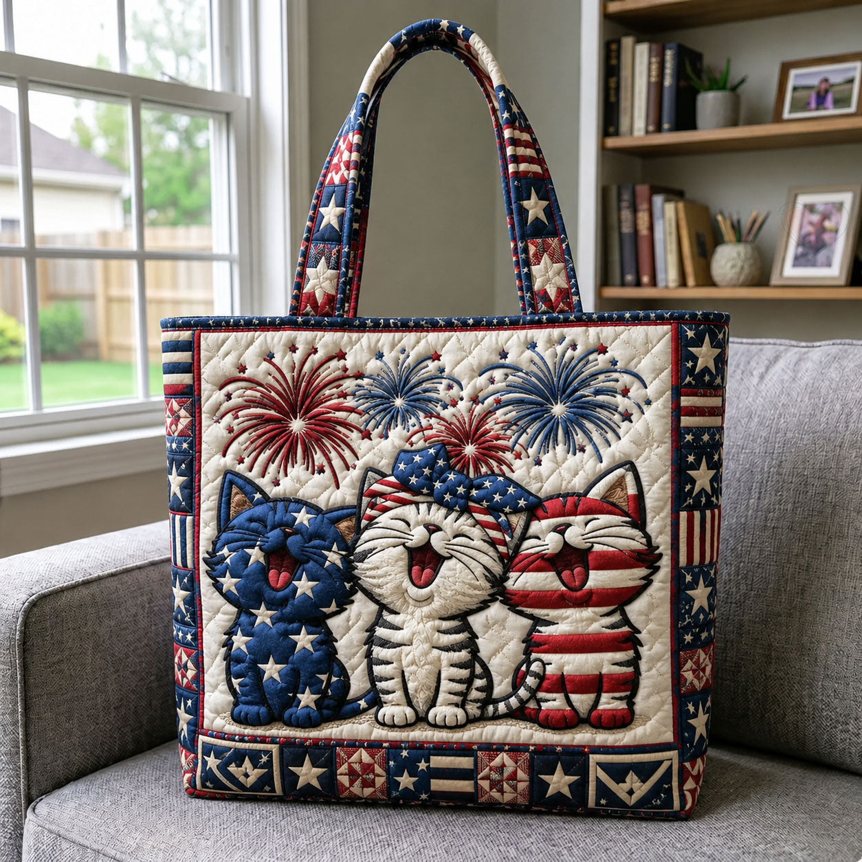 Firework Kittens Quilted Tote Bag GFTOHNL310